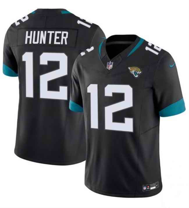 Men's Jacksonville Jaguars #12 Travis Hunter Black 2025 Draft F.U.S.E. Vapor Limited Stitched Football Jersey